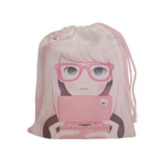 Gamegirl Girl Drawstring Pouches (extra Large)