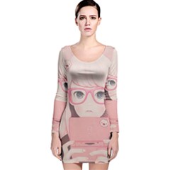 Gamegirl Girl Long Sleeve Velvet Bodycon Dress