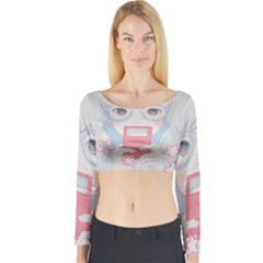 Gamegirl Girl Play With Star Long Sleeve Crop Top