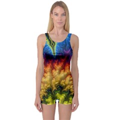 Amazing Special Fractal 25a One Piece Boyleg Swimsuit