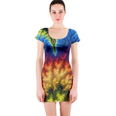 Amazing Special Fractal 25a Short Sleeve Bodycon Dress by Fractalworld