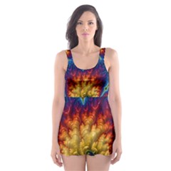 Amazing Special Fractal 25a Skater Dress Swimsuit