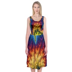 Amazing Special Fractal 25a Midi Sleeveless Dress