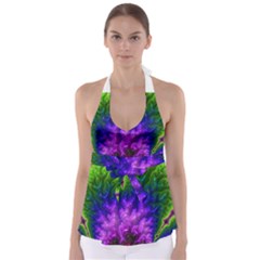 Amazing Special Fractal 25c Babydoll Tankini Top