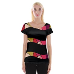 Abstract Waves Women s Cap Sleeve Top by Valentinaart