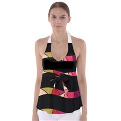 Abstract Waves Babydoll Tankini Top by Valentinaart