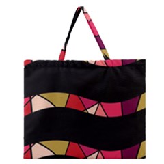 Abstract Waves Zipper Large Tote Bag