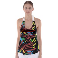 Optimistic Abstraction Babydoll Tankini Top by Valentinaart