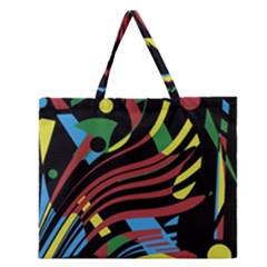 Optimistic Abstraction Zipper Large Tote Bag