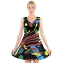 Optimistic abstraction V-Neck Sleeveless Skater Dress View1