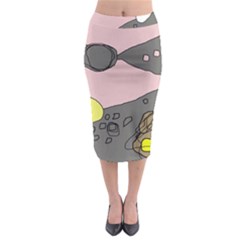 Decorative Abstraction Midi Pencil Skirt