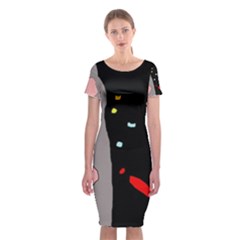 Crazy Abstraction Classic Short Sleeve Midi Dress