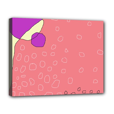 Pink Abstraction Canvas 14  X 11  by Valentinaart