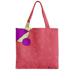 Pink Abstraction Zipper Grocery Tote Bag by Valentinaart