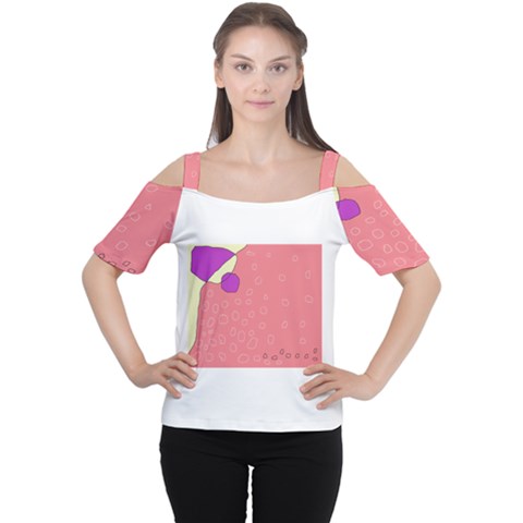 Pink Abstraction Women s Cutout Shoulder Tee by Valentinaart