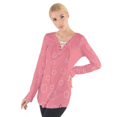 Pink Abstraction Women s Tie Up Tee