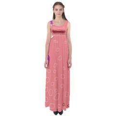 Pink Abstraction Empire Waist Maxi Dress