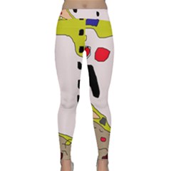 Yellow Abstraction Yoga Leggings by Valentinaart