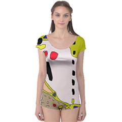 Yellow Abstraction Boyleg Leotard  by Valentinaart