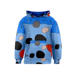 Blue Abstraction Kids  Pullover Hoodie by Valentinaart