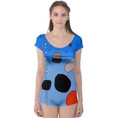 Blue Abstraction Boyleg Leotard  by Valentinaart