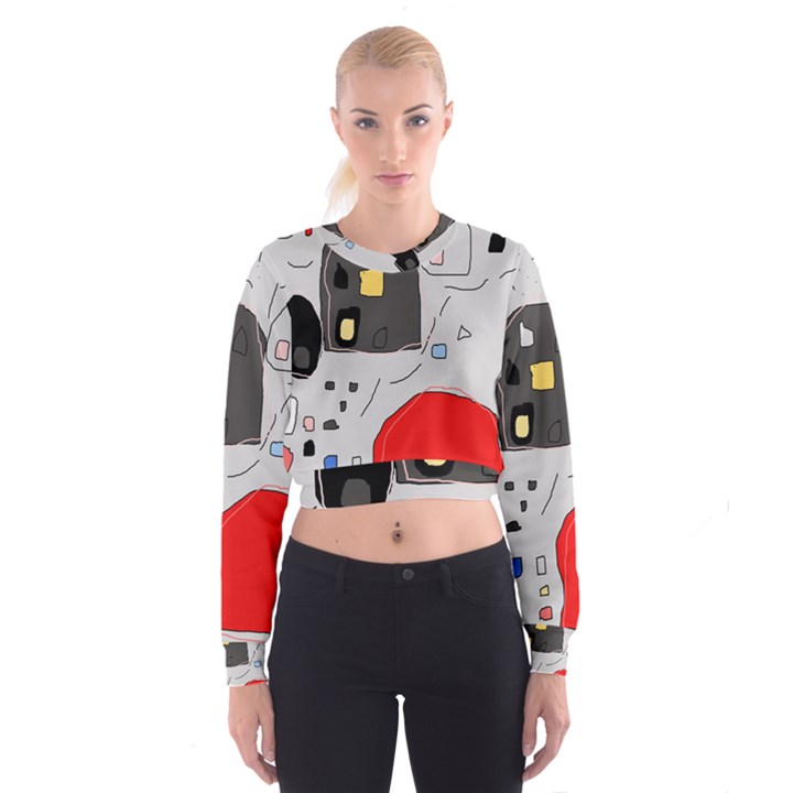 Playful abstraction Women s Cropped Sweatshirt