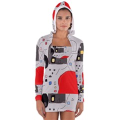 Playful Abstraction Women s Long Sleeve Hooded T-shirt