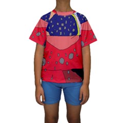 Playful Abstraction Kid s Short Sleeve Swimwear