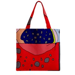 Playful Abstraction Zipper Grocery Tote Bag by Valentinaart