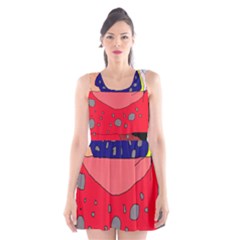 Playful Abstraction Scoop Neck Skater Dress