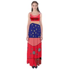 Playful Abstraction Empire Waist Maxi Dress