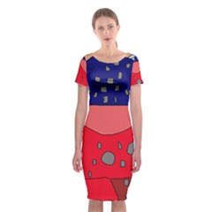 Playful Abstraction Classic Short Sleeve Midi Dress