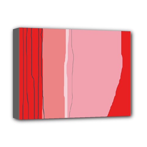 Red And Pink Lines Deluxe Canvas 16  X 12   by Valentinaart