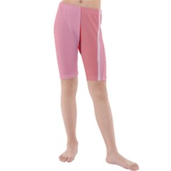 Red And Pink Lines Kid s Mid Length Swim Shorts