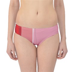 Red And Pink Lines Hipster Bikini Bottoms by Valentinaart