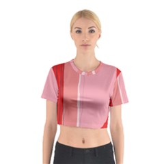 Red And Pink Lines Cotton Crop Top