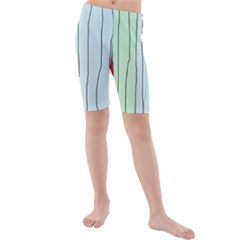 Decorative lines Kid s Mid Length Swim Shorts