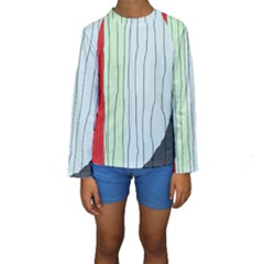 Decorative lines Kid s Long Sleeve Swimwear