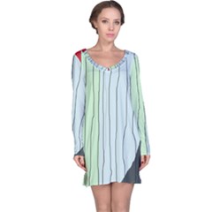 Decorative Lines Long Sleeve Nightdress by Valentinaart