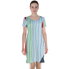 Decorative lines Short Sleeve Nightdress