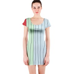 Decorative lines Short Sleeve Bodycon Dress