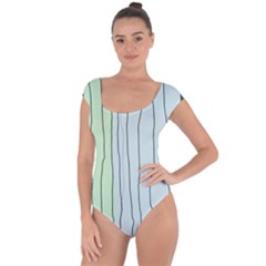 Decorative lines Short Sleeve Leotard 