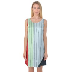 Decorative lines Sleeveless Satin Nightdress