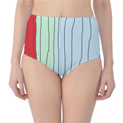 Decorative lines High-Waist Bikini Bottoms