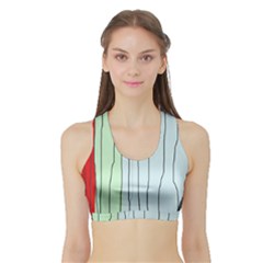 Decorative lines Sports Bra with Border