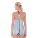 Decorative lines Boyleg Halter Swimsuit  View2