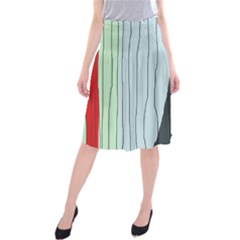 Decorative lines Midi Beach Skirt