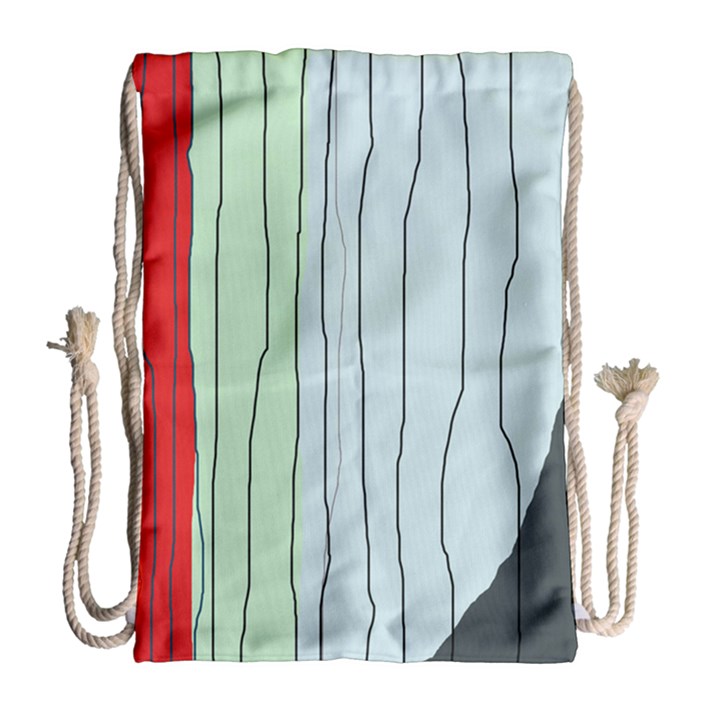 Decorative lines Drawstring Bag (Large)