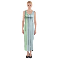 Decorative lines Fitted Maxi Dress