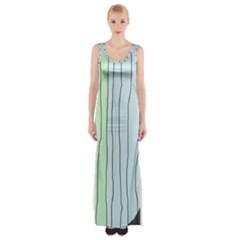 Decorative lines Maxi Thigh Split Dress